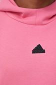 Кофта adidas Z.N.E чоловіча колір рожевий з капюшоном з аплікацією