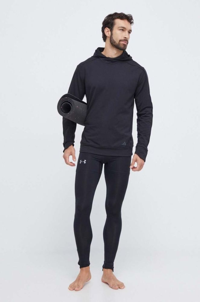 Тренувальна кофта adidas Performance колір чорний з капюшоном з принтом (3629261) фото 3