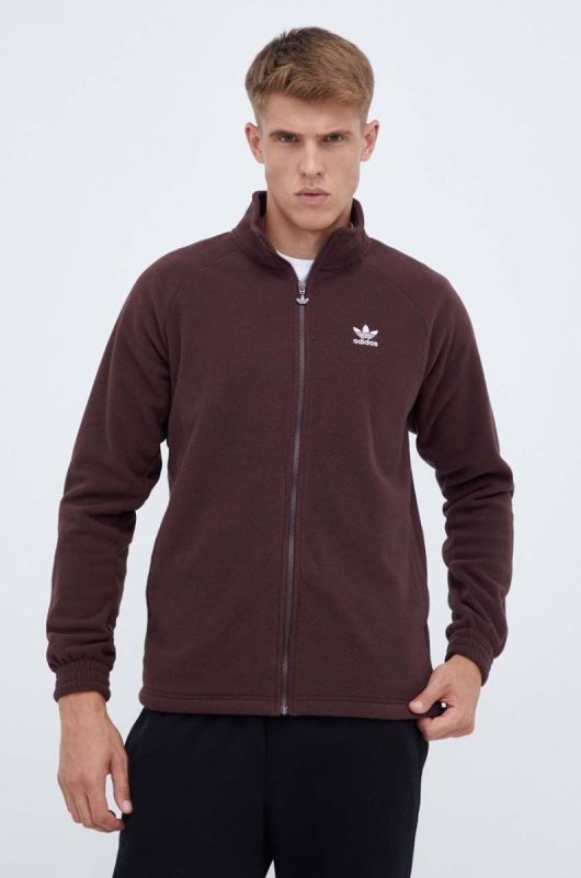 Кофта adidas Originals чоловіча колір коричневий однотонна фото 2