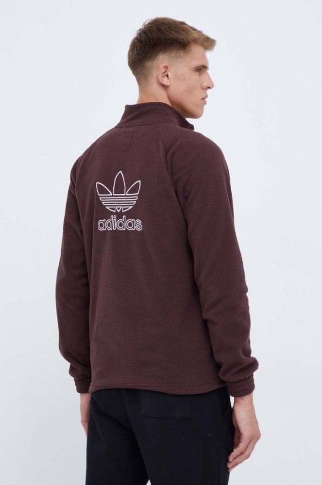 Кофта adidas Originals чоловіча колір коричневий однотонна фото 4