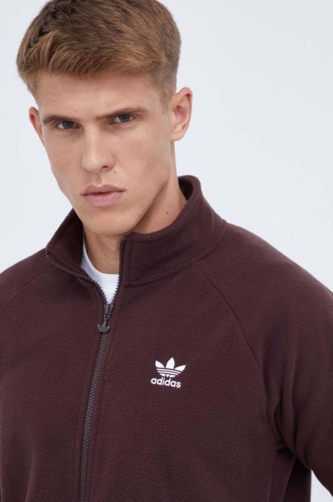 Кофта adidas Originals чоловіча колір коричневий однотонна фото 5