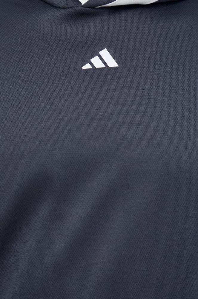 Тренувальна кофта adidas Performance Select колір чорний з капюшоном з принтом фото 5