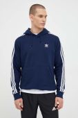 Кофта adidas Originals чоловіча колір синій з капюшоном візерунок