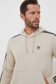Кофта adidas Originals чоловіча колір бежевий з капюшоном з аплікацією (3335051)