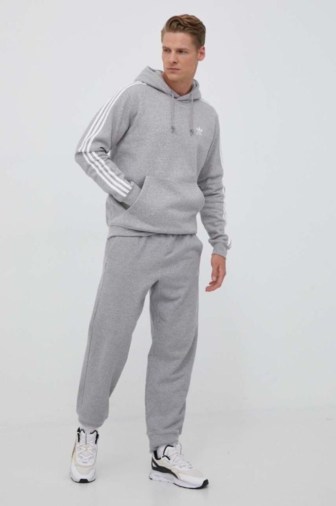 Кофта adidas Originals чоловіча колір сірий з капюшоном меланж (3353988) фото 2