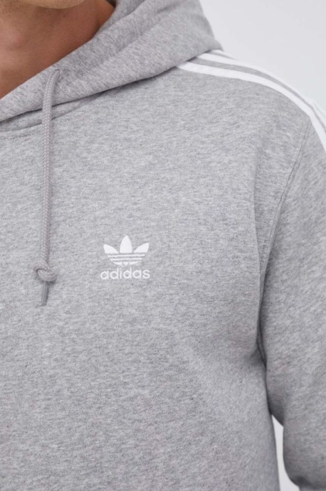 Кофта adidas Originals чоловіча колір сірий з капюшоном меланж (3353988) фото 5