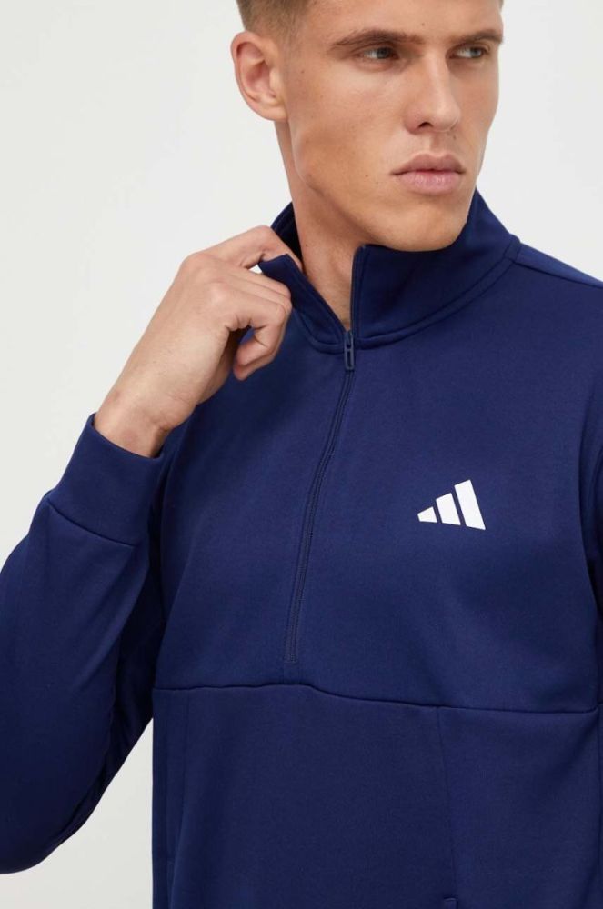 Тренувальна кофта adidas Performance однотонна колір блакитний фото 4