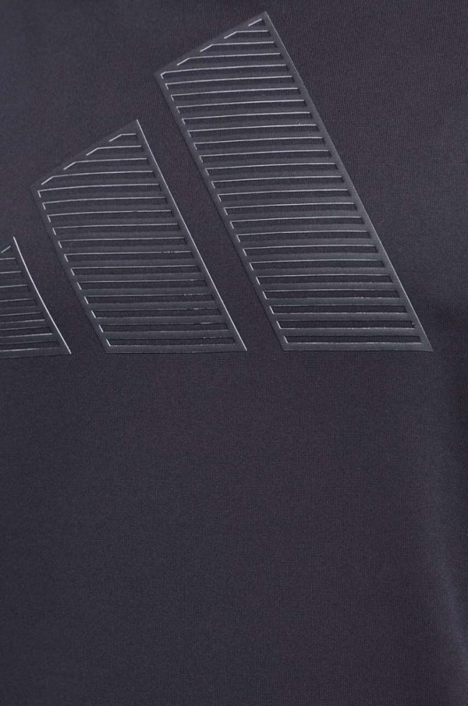 Тренувальна кофта adidas Performance колір чорний з капюшоном з принтом (3632587) фото 5