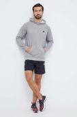 Тренувальна кофта adidas Performance колір сірий з капюшоном меланж
