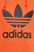 Бавовняна кофта adidas Originals чоловіча колір помаранчевий з капюшоном з принтом