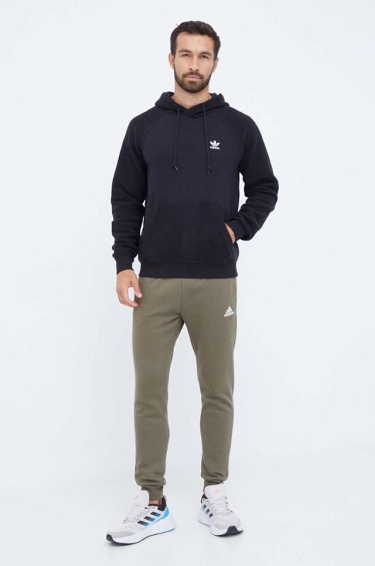 Кофта adidas Originals чоловіча колір чорний з капюшоном з аплікацією (3506590) фото 2