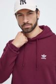 Кофта adidas Originals чоловіча колір бордовий з капюшоном однотонна
