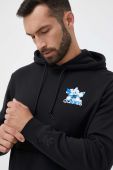 Бавовняна кофта adidas Originals чоловіча колір чорний з капюшоном з принтом (3335056)