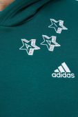 Кофта adidas чоловіча колір зелений з капюшоном з аплікацією (3335070)