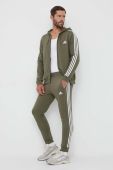 Кофта adidas чоловіча колір зелений з капюшоном з аплікацією (3321849)