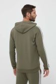 Кофта adidas чоловіча колір зелений з капюшоном з аплікацією (3321849)