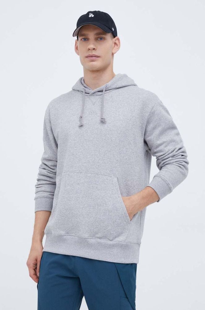 Кофта adidas чоловіча колір сірий з капюшоном меланж (3492371)