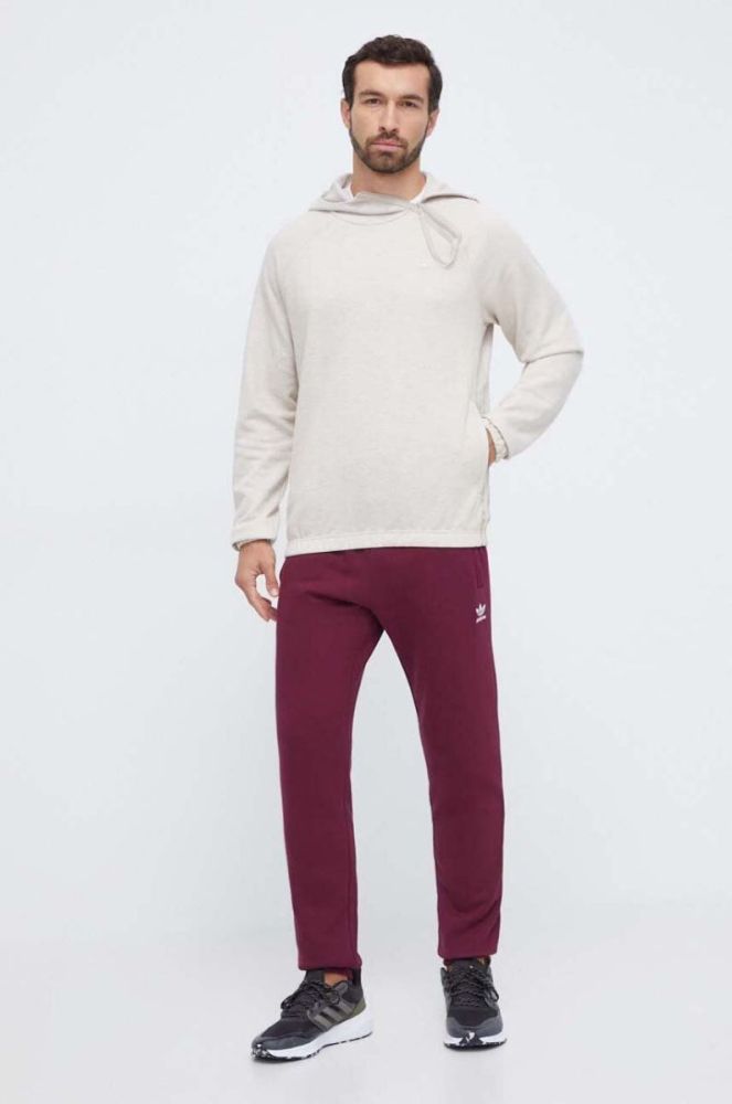 Кофта adidas Originals чоловіча колір бежевий з капюшоном однотонна (3617302) фото 2