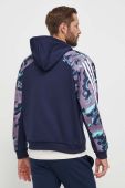 Кофта adidas чоловіча колір синій з капюшоном з принтом (3609248)