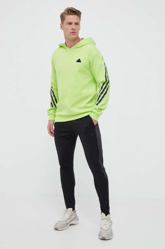 Кофта adidas чоловіча колір зелений з капюшоном з принтом (3309842) фото 2