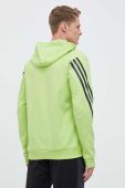 Кофта adidas чоловіча колір зелений з капюшоном з принтом (3309842)
