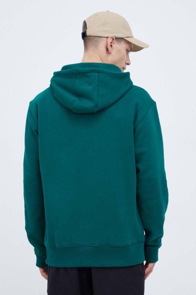 Кофта adidas чоловіча колір зелений з капюшоном з аплікацією (3500011) фото 3