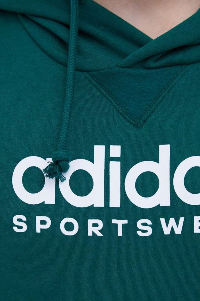 Кофта adidas чоловіча колір зелений з капюшоном з аплікацією (3500011) фото 5