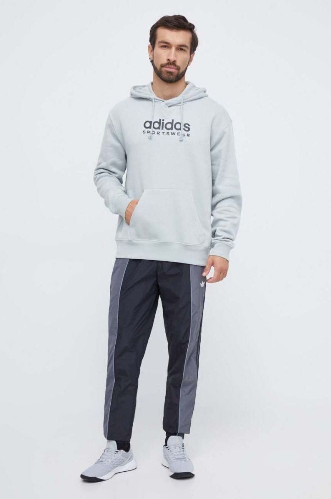 Кофта adidas чоловіча з капюшоном з принтом колір блакитний (3624877) фото 2