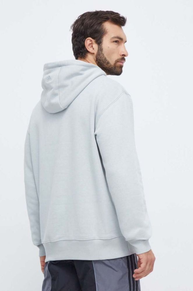 Кофта adidas чоловіча з капюшоном з принтом колір блакитний (3624877) фото 3