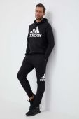 Кофта adidas чоловіча колір чорний з капюшоном з принтом (3332713)