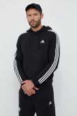 Кофта adidas чоловіча колір чорний з капюшоном з аплікацією (3321860)