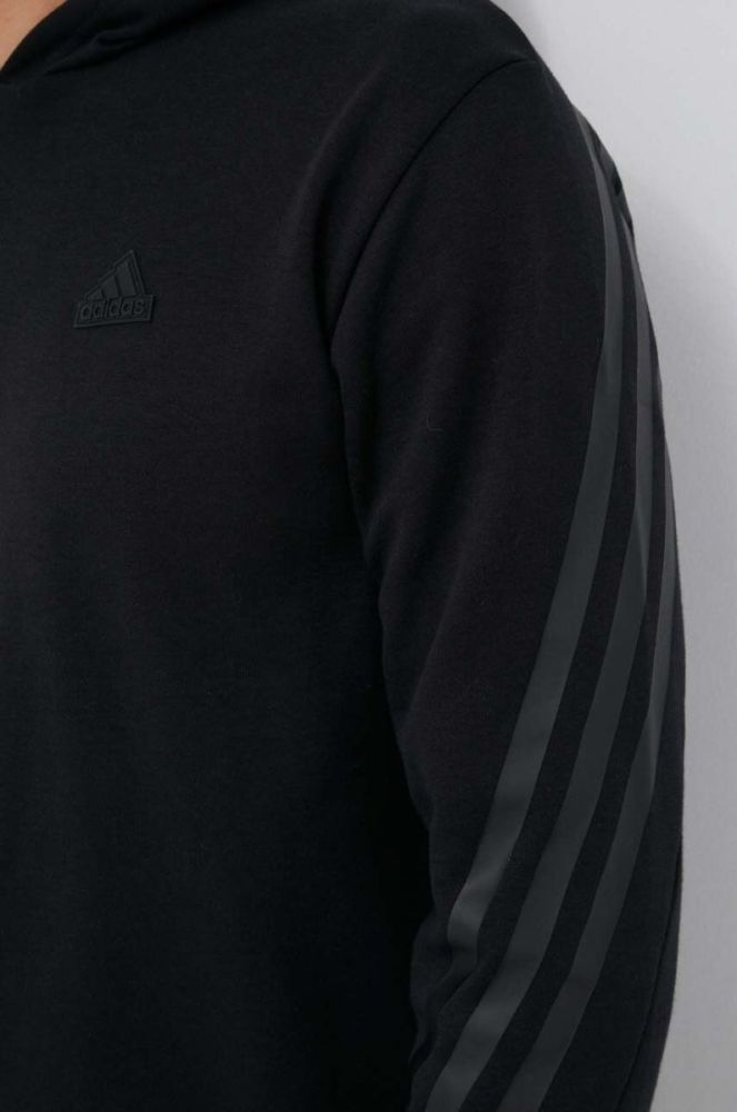 Кофта adidas чоловіча колір чорний з капюшоном з принтом (3321864) фото 5