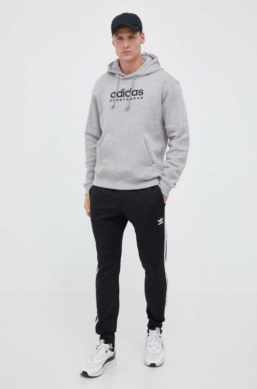 Кофта adidas чоловіча колір сірий з капюшоном з принтом (3302723) фото 2