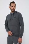Кофта adidas чоловіча колір сірий з капюшоном однотонна Кофта adidas чоловіча колір сірий з капюшоном однотонна