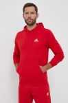 Кофта adidas чоловіча колір червоний з капюшоном однотонна Кофта adidas чоловіча колір червоний з капюшоном однотонна