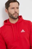 Кофта adidas чоловіча колір червоний з капюшоном однотонна