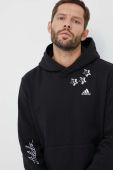 Кофта adidas чоловіча колір чорний з капюшоном з аплікацією (3321877)