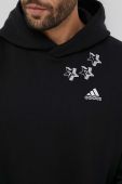 Кофта adidas чоловіча колір чорний з капюшоном з аплікацією (3321877)