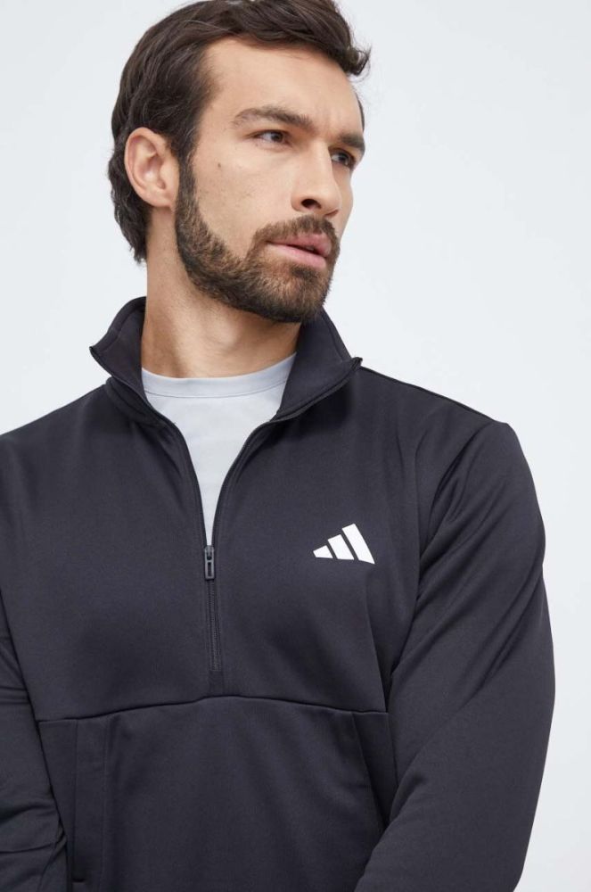 Тренувальна кофта adidas Performance колір чорний однотонна (3632602) фото 4