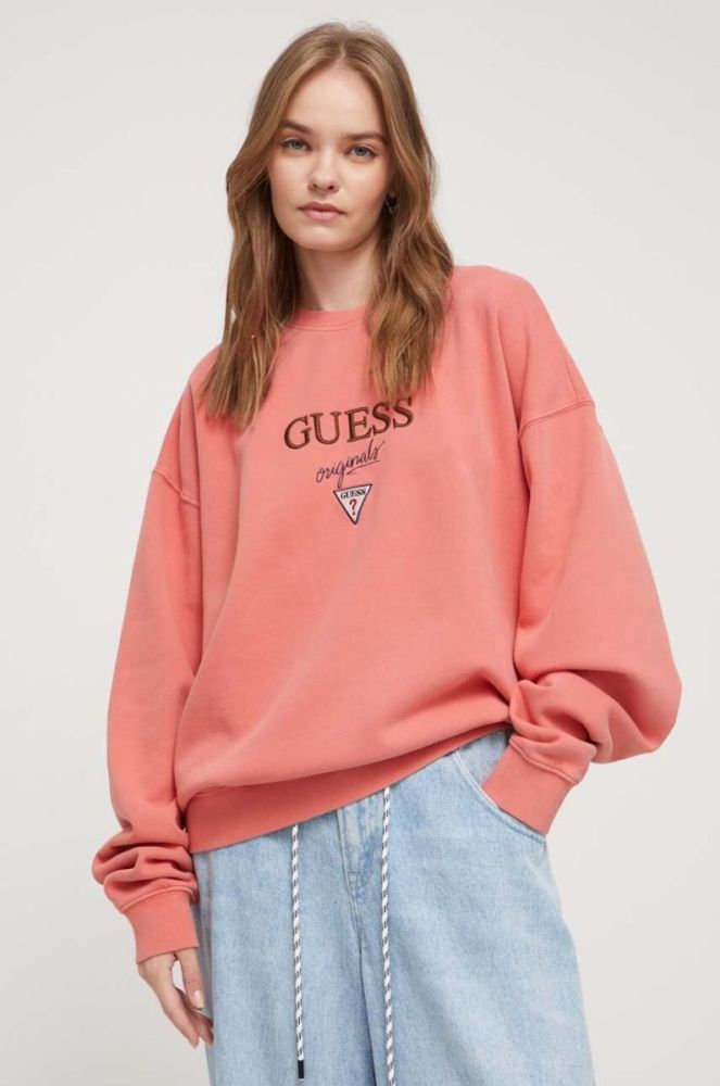 Кофта Guess Originals чоловіча колір помаранчевий з аплікацією фото 3