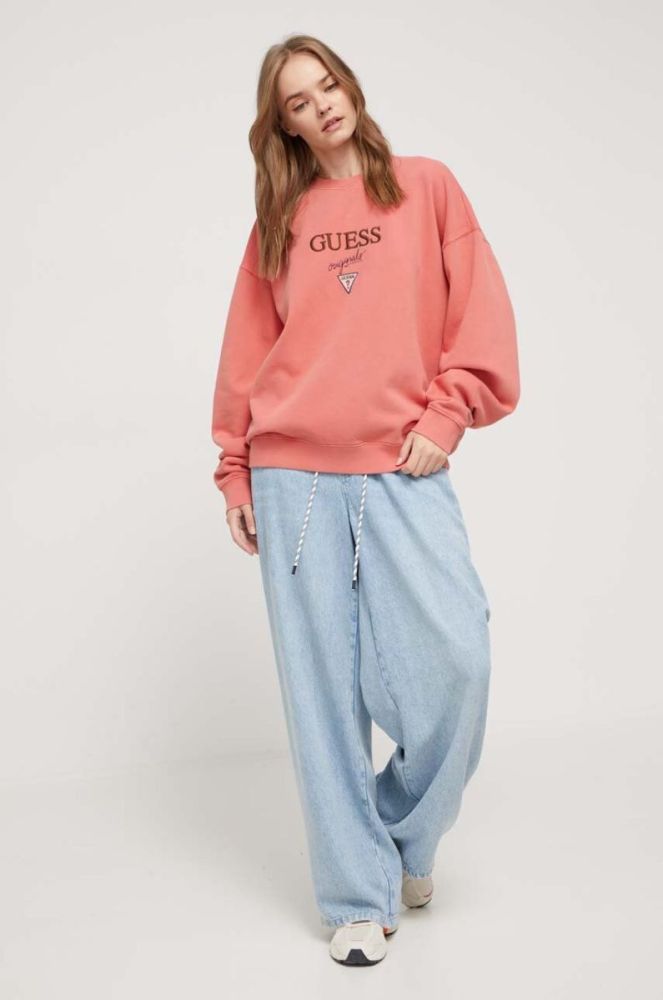 Кофта Guess Originals чоловіча колір помаранчевий з аплікацією фото 7
