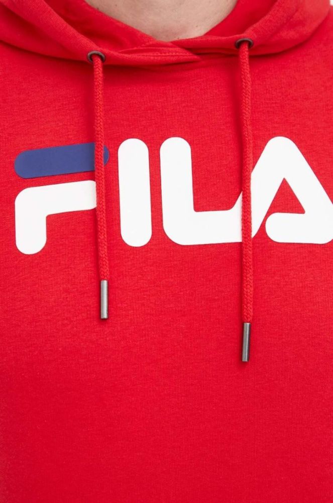 Кофта Fila чоловіча колір червоний з капюшоном з принтом фото 5