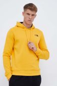 Бавовняна кофта The North Face чоловіча колір жовтий з капюшоном однотонна