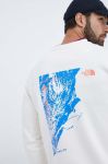 Кофта The North Face чоловіча колір бежевий з принтом Кофта The North Face чоловіча колір бежевий з принтом