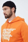 Бавовняна кофта The North Face чоловіча колір помаранчевий з капюшоном з принтом