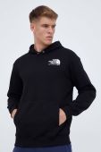 Бавовняна кофта The North Face чоловіча колір чорний з капюшоном однотонна