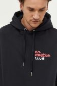 Кофта On Vacation чоловіча колір чорний з капюшоном візерунок