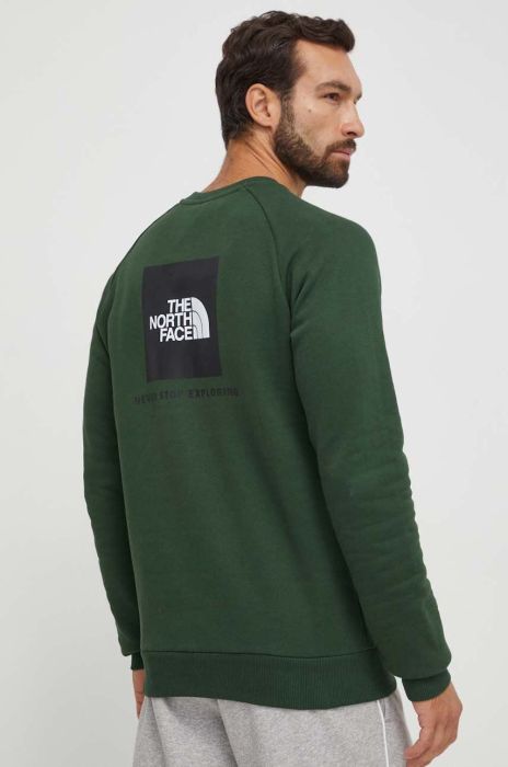 Бавовняна кофта The North Face чоловіча колір зелений з принтом (3566897)