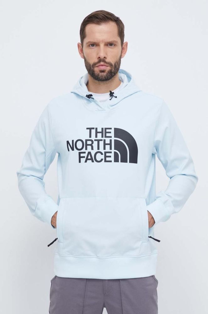 Спортивна кофта The North Face Tekno Logo з капюшоном з принтом колір блакитний