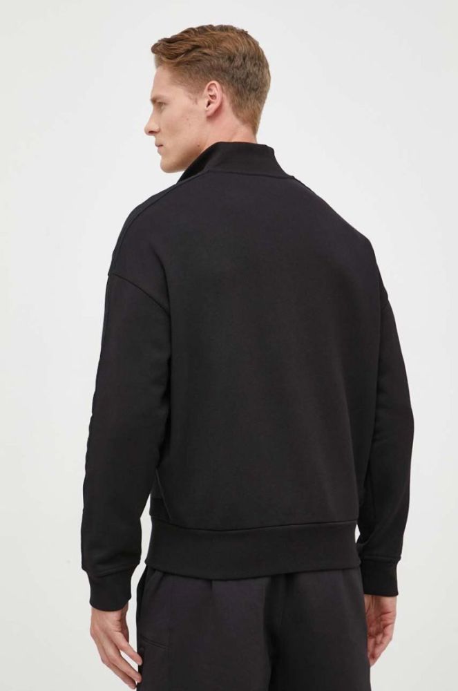 Бавовняна кофта Armani Exchange чоловіча колір чорний однотонна фото 3